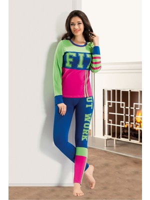 Iç Giyim Derya Kurşun Pamuk Kumaş Tayt'lı Pijama Takım - S/m Beden