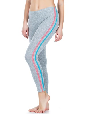 Iç Giyim Derya Kurşun Yüksek Bel Pamuk Kumaş Yandan Çift Şeritli Uzun Tayt