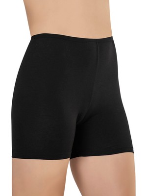 Kadın Pamuklu Likralı Ara Boy Diz Üstü Kısa Tayt Şort Boxer