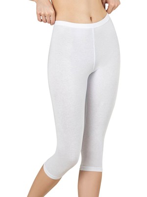 Kadın Pamuklu Likralı Süprem Esnek Rahat Kapri Tayt