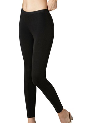 Kadın Pamuklu Likralı Süprem Düz Uzun Tayt