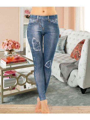 Iç Giyim Derya Kurşun Kot Görünümlü Pamuk Likra Tayt