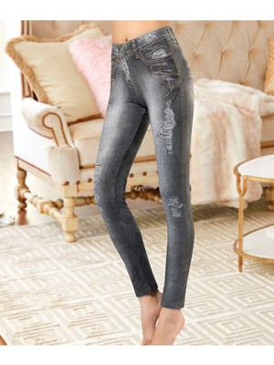 Iç Giyim Derya Kurşun Kot Görünümlü Pamuk Likra Tayt