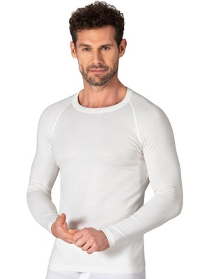 Erkek Termal Viskon Uzun Kollu Simit Yaka Body Fanila