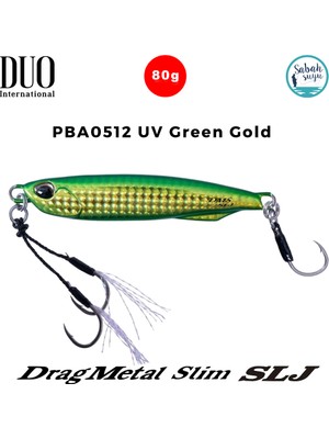 Duo Drag Metal Slim Slj Jig 80GR 90MM PBA0512 Uv Yeşil Altın Maket Balık