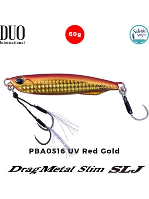 Duo Drag Metal Slim Slj Jig 60GR 84MM PBA0516 Uv Kırmızı Altın Maket Balık