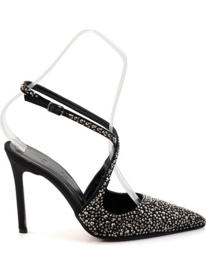 Siyah Platin  Kadın Abiye Ayakkabı K01565041287