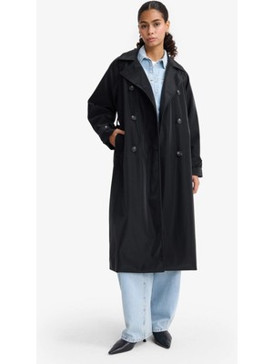 DeFacto Regular Fit Suni Deri Kemerli Uzun Trençkot E8580AX25AU