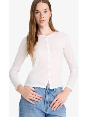 DeFacto Slim Fit Bisiklet Yaka Uzun Kollu Tişört F9105AX25AU