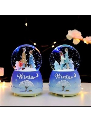 Işıklı Müzikli Kış Temalı Büyük Boy Kar Küresi