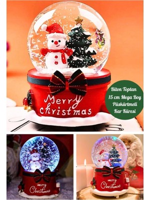 Işıklı, Müzikli, Kar Püskürtmeli, Kardan Adam Temalı, Yılbaşı Dekoru, 16 cm