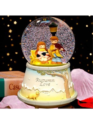 Büyük Boy Püskürtmeli Müzikli Işıklı Son Bahar Kar Küresi