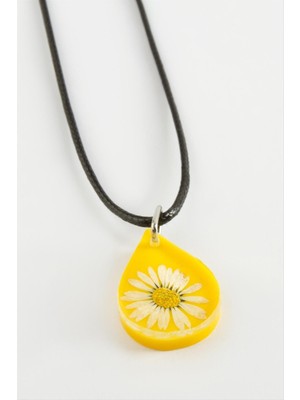 Ahes Shopping Papatya Oval Epoksi Kolye