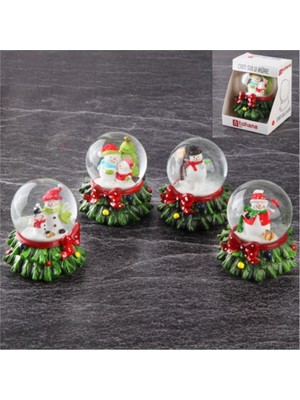 Cam Sulu Kar Küresi, Yeni Yıl Temalı, Renksiz, Şık ve Dekoratif Aksesuar