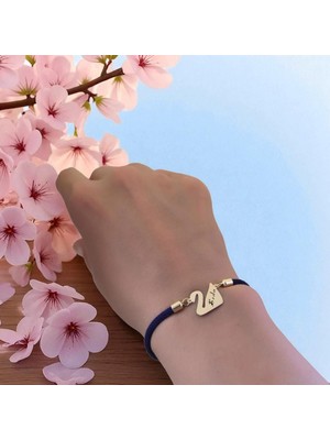 Archin Seda İsmine Özel Lacivert Örgülü Kuğu Kuşu Figürlü 14 Ayar Altın Plakalı Hediye