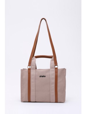 Vizon SHK170 Kanvas Kumaş, Tek Bölmeli, Iç Cepli, Astarlı, Femuarlı El, Kol ve Omuz Çantası