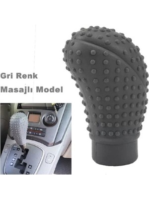 Silikonlu Vites Topuzu Kılıfı Gri Renk Oval Üniversal Ithal