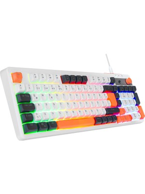 Acer eMachines EAK860 Beyaz USB Rainbow Aydınlatmalı Q Standart Kompakt Klavye