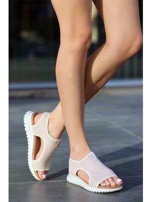 Pinto Düz Taban Triko Sandalet