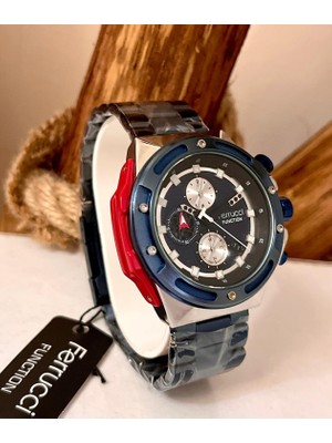 Ferrucci Özel Tasarım Fonksiyonları Aktif Takvimli Çelik Erkek Kol Saat+Bileklik