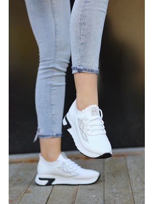 Florus Düz Taban Taşlı Triko Spor