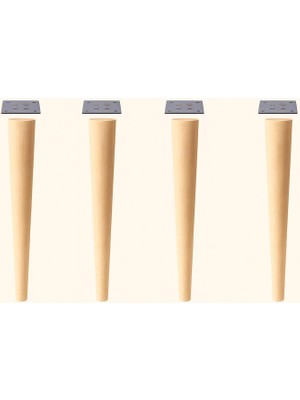 Masa Ayağı 4 Adet Ham Doğal Ahşap Boyasız Bağlantı Aparatlı Mobilya Kanepe Sehpa Ayakları Bohem 75CM