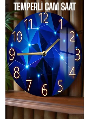 8692016095792 Dekor! 3D Görünümlü Temperli Cam Saat – 33 cm CSDW304