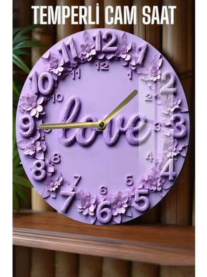 Sanat ve Zamanın Buluşması! 3D Görünümlü Temperli Cam Saat – 33 cm CSDW263