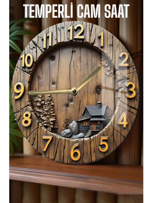 Şıklık ve Dayanıklılığı Buluşturan Sanat! 3D Görünümlü Temperli Cam Saat – 33 cm CSDW267