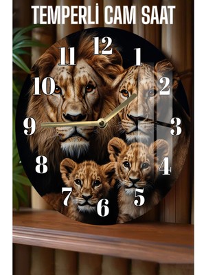 Doğanın Asaletini Evine Taşı! 3D Görünümlü Temperli Cam Saat – 33 cm CSDW1196