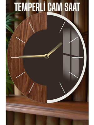 Modern ve Şık Tasarım 3D Görünümlü Temperli Cam Saat – 33 cm CSDW084