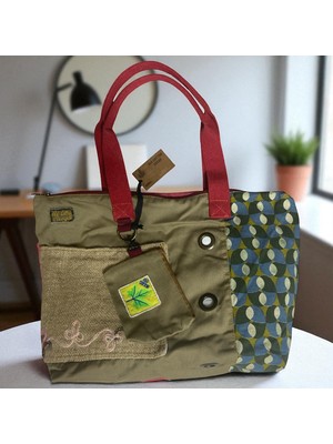 Vintage Salaş Çok Renkli Orta Boy Günlük Seyahat Gezi Omuz Çantası 36CMX34CM