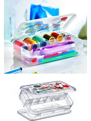 14 Bölmeli Çift Taraflı Çok Amaçlı Saklama Kutusu, Turuncu Renk