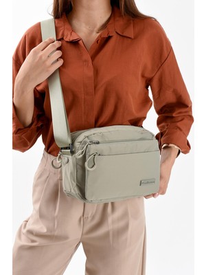 Ultra Hafif, Şık, Kadın Çapraz Omuz Çantası Vizon Model: (571-13-9Q)