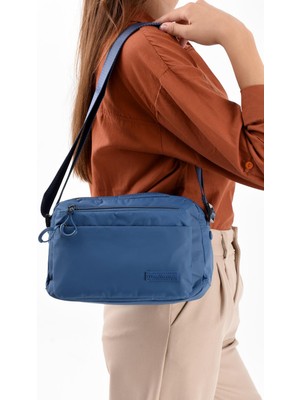Ultra Hafif, Şık, Kadın Çapraz Omuz Çantası Mavi Model: (571-13-9Q)