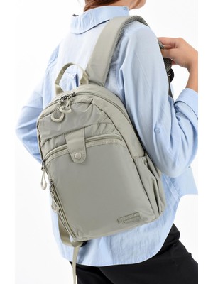 571 Collections Çanta Ultra Hafif Çok Bölmeli Orta Boy Sırt, Göğüs Çantası Vizon Model: (571-13-9C)