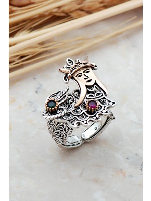 Sümer Telkari Şahmeran Telkari Elişi Gümüş Yüzük