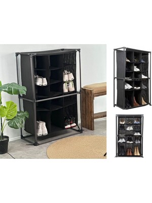 Ayakkabı Rafı - 15 Bölmeli Kumaş Ayakkabı Dolabı