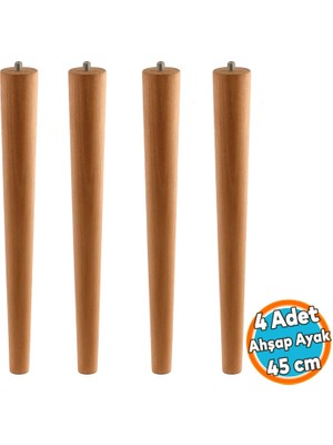  4 Adet Boyalı Sehpa ve Masa Için Bohem Tarz Ahşap Mobilya Ayağı Aksesuar Ayakları Silindir 45 cm