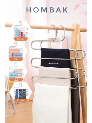 Iki Parça Metal Dolap Içi Krom Pantolon Askısı, Şık ve Kullanışlı Organizatör Seti