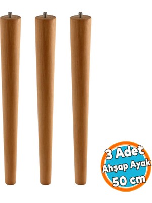 3 Adet Boyalı Ahşap Silindir Sehpa ve Masa Ayağı Ayakları Aksesuarları Modern Tasarım 50 cm