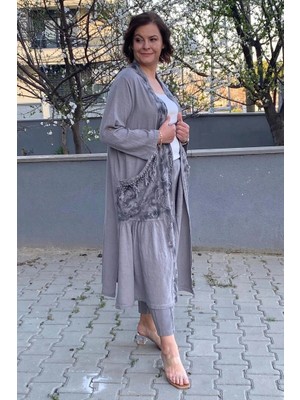 Kadın Gri Kap Ceket