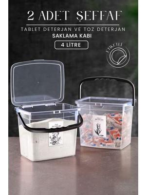 Turuncu 2'li Kare Toz Tablet Saklama Kutusu, 4 Litre, Kulplu, Pratik ve Şık Tasarım