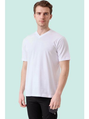V Yaka 100 Pamuk Penye Tshirt Is Gvenligi Galanthus Shirt Nefes Alabilir Rahat Şık Tasarım