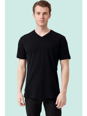 V Yaka 100 Pamuk Penye Tshirt Is Gvenligi Galanthus Shirt Nefes Alabilir Rahat Şık Tasarım