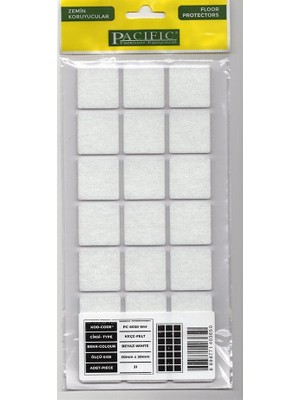 Hamadex Yapışkanlı KEÇE30X30 mm  Mobilya Masa Sandalye Parke Zemin Koruyu Kaydırmaz Keçe (21LI Paket)