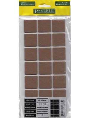 Hamadex Yapışkanlı KEÇE30X30 mm  Mobilya Masa Sandalye Parke Zemin Koruyu Kaydırmaz Keçe (21LI Paket)