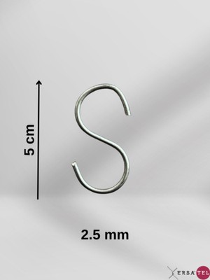 Gri Galvanizli Tel Kanca, 20'li Set, Dayanıklı ve Çok Amaçlı Kullanım