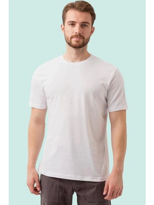 Basic Bisiklet Yaka Tişört 100 Pamuk Galanthus Shırt