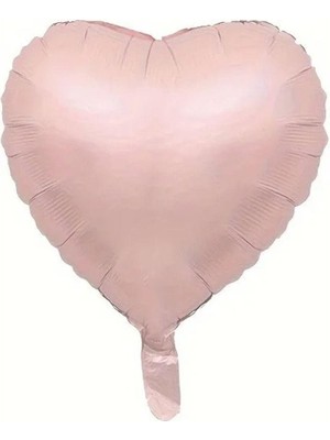 1 Adet 18 Inç 45 cm Retro Kalp Folyo Balon Soft Pembe